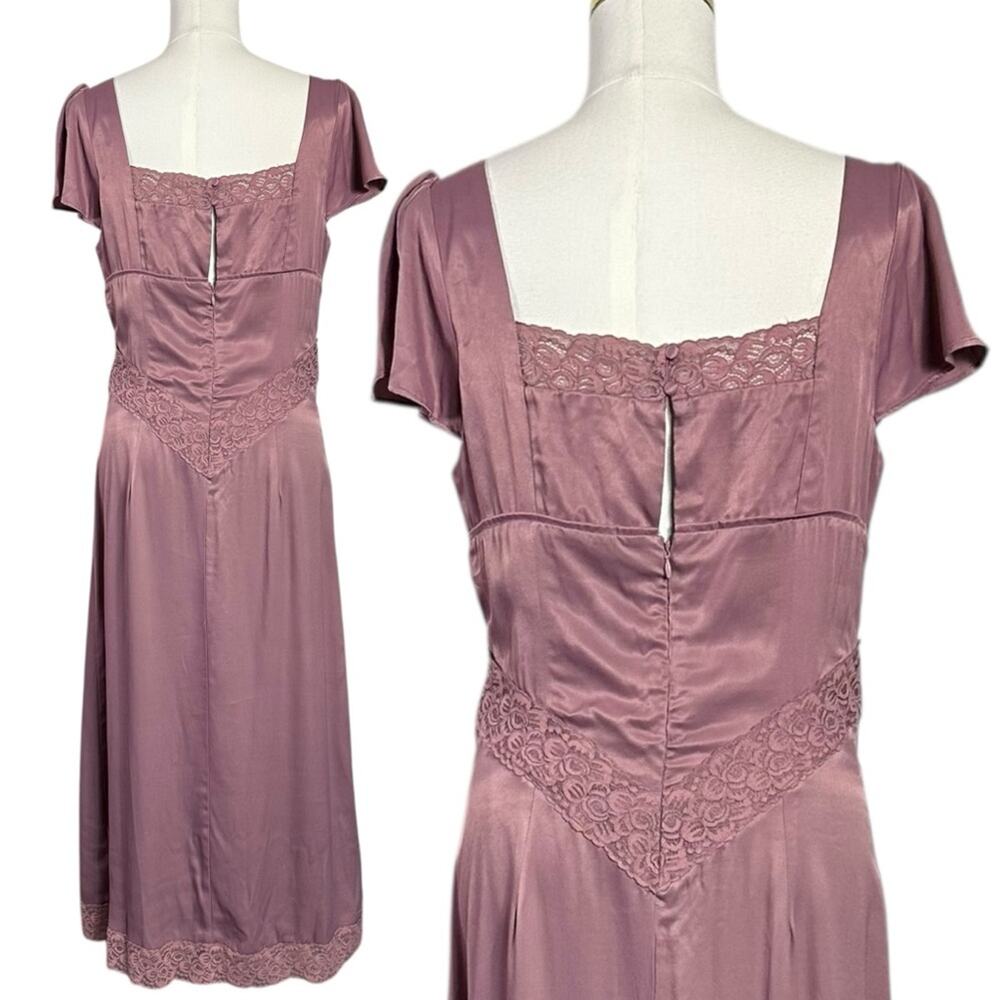 Free People Pink Skies Dainty Silky Lace Midi Dress in Nostalgia Rose XL - Picture 6 of 10